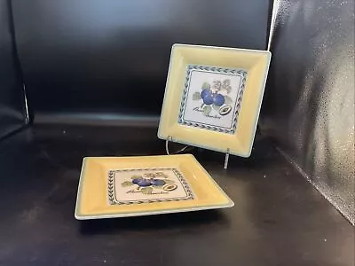 VILLEROY & BOCH FRENCH GARDEN  SQUARE -COUNTRY COLLECTION  SALAD PLATES Set Of 2 • $38