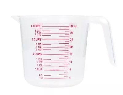 Large 4-Cup Capacity Clear Plastic Measuring Cups • $6.99