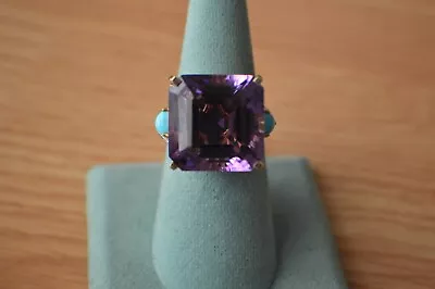 26.90ct Premium Moroccan Amethyst / Multi Gem Ring 14K YG Over Fine Silver Sz 10 • $249.94