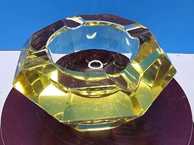 Vintage Flavio Poli Murano Glass Centerpiece Ashtray Yellow - Italy 1960s • $70