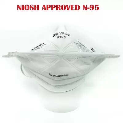 3M VFlex 9105 N95 NIOSH APRVD Particulate Respirator Surgical Face Mask 04-2025 • $24.95