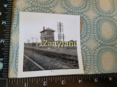 A322 VINTAGE TRAIN ENGINE PHOTO Railroad  EAST CLINTON TOWER IOWA 1952 • $22.54