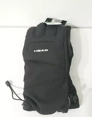 Head Unisex Ski Gloves Black Extra Large XL Cord Lock Closure Zippered Pocket • $16.99