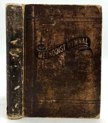 Methodist Hymnal With Tunes 1878 Episcopal Church Brown Leather • $7.99