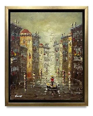 Hungryartist -Original Oil Painting Of Venice  On Canvas 8x10 Framed • $119