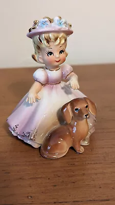 Josef Originals  Little Pets Series  Girl Dachshund Dog Figurine Purple Dress • $47