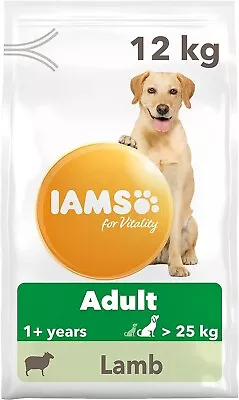 IAMS Complete Dry Dog Food For Adult 1+ Large Breeds With Lamb 12 Kg • £29.99