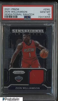 2021-22 Panini Prizm Sensational Zion Williamson RC Rookie Jersey  PSA 10 • $0.99