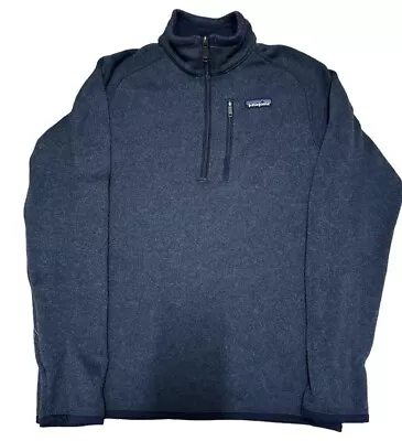 PATAGONIA Long Sleeve Mens 1/4 Zip BETTER SWEATER Sweatshirt Jacket Navy Small • $30