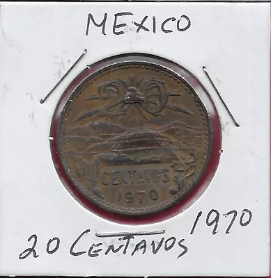 Mexico 20 Centavos 1970 Radiant Liberty Cap In Betweenvalue At Top The Mintmark • $4