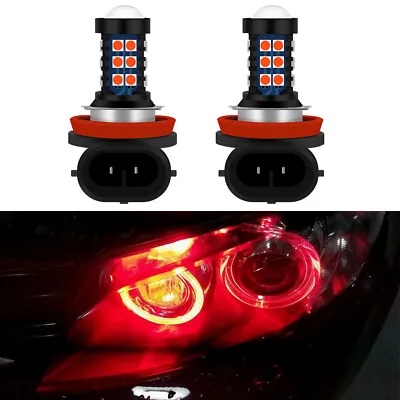 2Pack Bright Red H8 LED Light Bulbs Angel Eyes Halo Ring For BMW E92 E91 E60 • $15.98