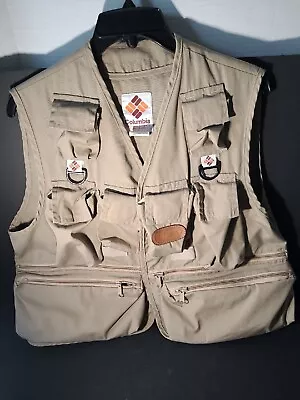 Vintage Nikon Camera Vest From Columbia Sportswear Medium Tan • $75.65