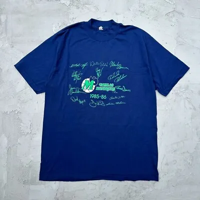 Vintage Single Stitch NBA Dallas Mavericks 1985-86 Signatures Basketball T Shirt • $42.99