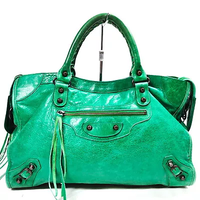 Balenciaga Hand Bag The City Green Leather 3256334 • $20.50