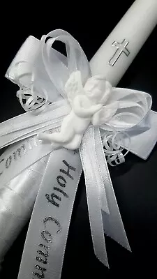 First Holy Communion Candle 35 Cm Long Christening Gift Baptism Ceremony Angel • £13.50