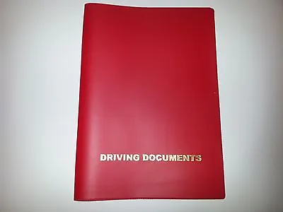 A5 Red Car Document Holder Holder With Card Pocket • £4.50