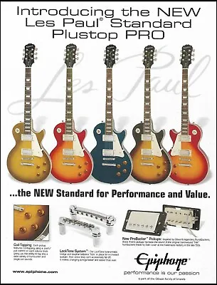 Epiphone Les Paul Standard Plustop Pro Guitar Series 2002 Advertisement Ad Print • $4