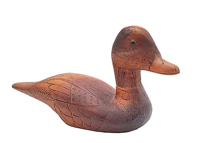 Hand Carved Wooden Mallard Duck Decoy Signed Dated John E. Kinville Michigan VTG • $46.89