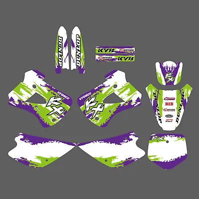 Motorcycle Background Team Graphics Decals Kit For Kawasaki KX85 KX100 2001-2013 • $85.79