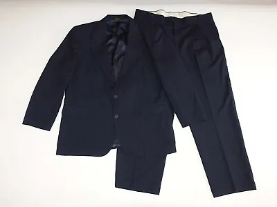Deansgate Men's Pinstripe 2 Button Suit Size 48 Regular 42 X 31 Navy Blue Wool R • $43.99