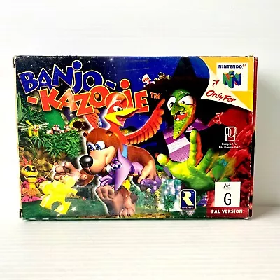 Banjo Kazooie + Box Insert Manual - PAL - Nintendo N64 64 - Tested & Working • $98.88