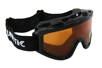 Lunatic Motocross ATV MX Goggles Adult Dual Lens - Black With Amber Lens • $17.89