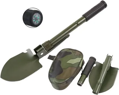 Military Small Folding Camping Shovel Mini Compact Pickaxe With Carrying • $12.99
