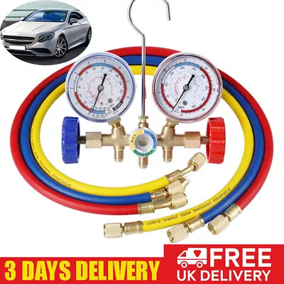 Refrigerant Manifold Gauge Set AC Diagnostic Air Conditioning Tools R404A R134A • £18.89