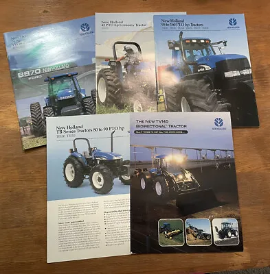 Vintage Lot 5 New Holland Tractors Farm Equipment Brochure Dealer Sales Catalog • $18.99