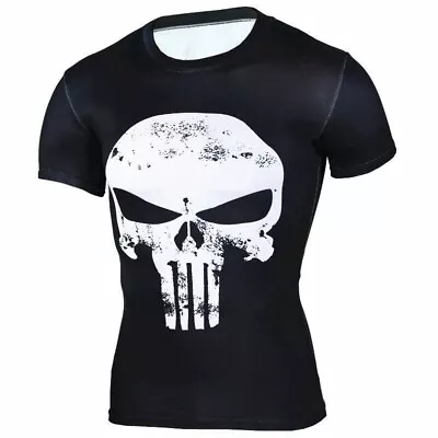 Punisher Skull Compression Tshirt Muscle Shirt • $14.46