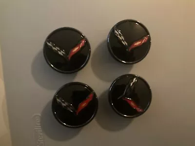 2014-2019 C7 Chevrolet Corvette Stingray OEM Set Of 4 Black Center Caps • $85