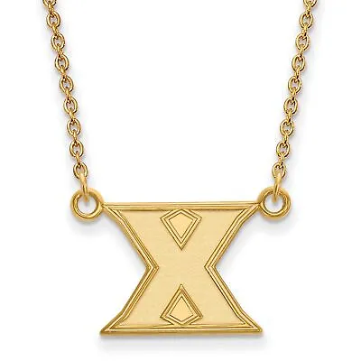 Xavier University Musketeers School Letter Logo Pendant Necklace In Yellow Gold • $364.99