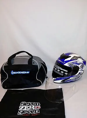 Motorcycle Helmet Blue Seven Zero Seven Centurion Sz XS DOT Approved • $19.99