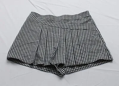 Zara Women's Box Pleated Gingham-Print Zip-Up Skort LC7 Black/White Medium NWT • $27.99