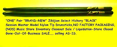 Zildjian Black Drumsticks ONE PAIR Select Hickory Nylon TIP Session Master (NOS) • $18.83