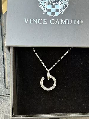 Beautiful Silver Tone Ayla Necklace With Crystal Pendant Vince Camuto Milan NIB • $24.99