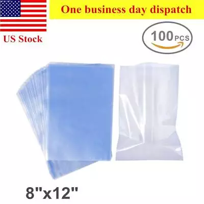 100PCS Heat Shrink Bag Wrap Film Packaging Seal 8 X12  Clear PVC Shrinkable  • $14.87