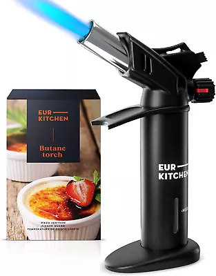 Premium Culinary Butane Torch With Gauge Safety Lock Adjustable Flame Guard-  • $20.50