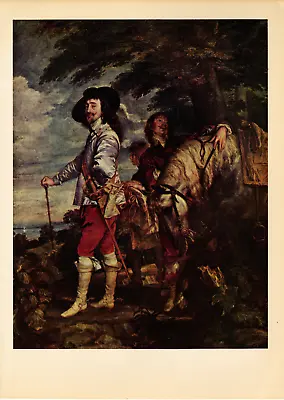 1939 VINTAGE PRINT Painting Portrait Of Charles I Anthony Van Dyck Renaissance • $24.88