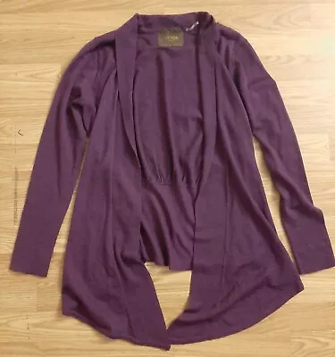 Victor Alfaro Cardigan Sweater Open Front Long Sleeve Purple Solid Office Career • $23.10