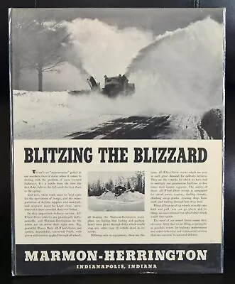 Vintage 1941 Marmon-herrington Truck Snowplow Magazine Ad • $8