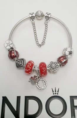 $79.95 • Buy Authentic Pandora Logo Bangle + Beautiful European Charms Glow In The Dark 19cm