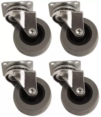 £8.79 • Buy 4 X Heavy Duty 50mm Swivel Castor Wheels Trolley Furniture Caster Black No Brake