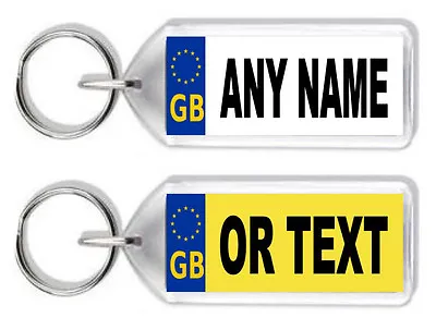 Personalised GB Registration / Number Plate Keyring -Any Name /Text *Great Gift* • £4.69