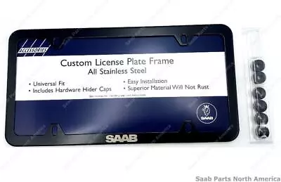 Genuine Saab License Plate Frame Black For 1998 Saab 9000 • $38.93