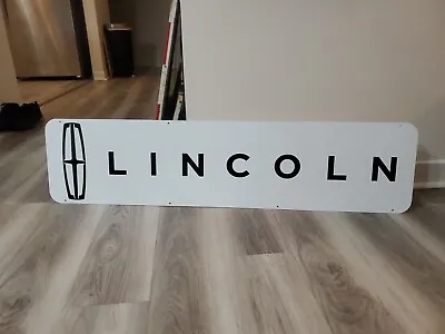 C.1980s Original Vintage Lincoln Dealer Sign Metal 2 Sided Ford Gas Oil Mercury • $289