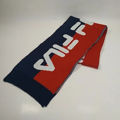 FILA Classic Spell Out Red White Rectangle Scarf • $12.98