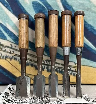 Japanese Vintage Chisel 5set Nomi Made By Famous Blacksmith Sukemaru /d19 • $63