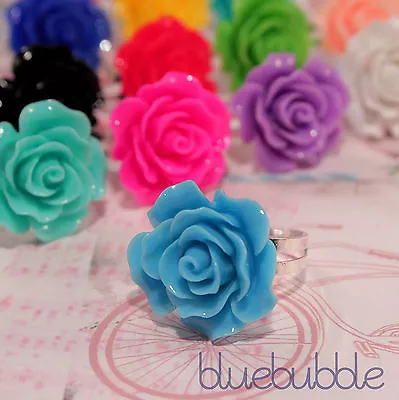 £4 • Buy LARGE VINTAGE CARVED 22mm ROSE RING WEDDING FAVOUR BRIDE BRIDESMAID PROM BOHO UK