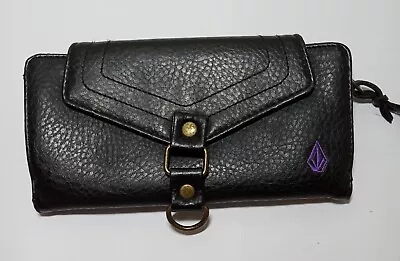 Volcom Wallet Pepple Black Faux Soft Leather • $16